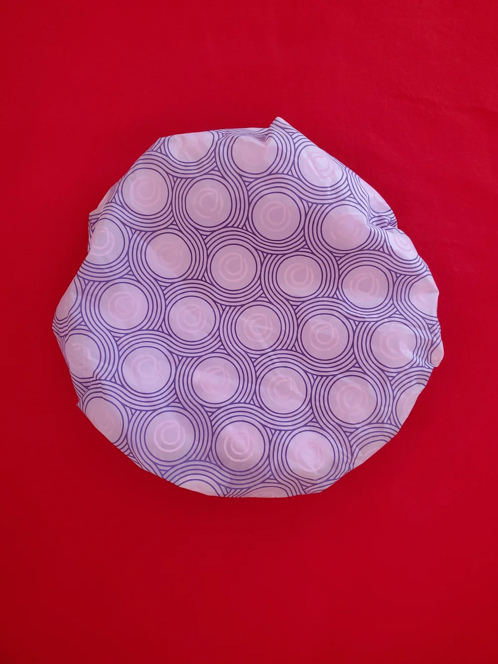 NEW Women's Purple & Pink Shower Cap & Headband Set - Soft Polka Dot Design